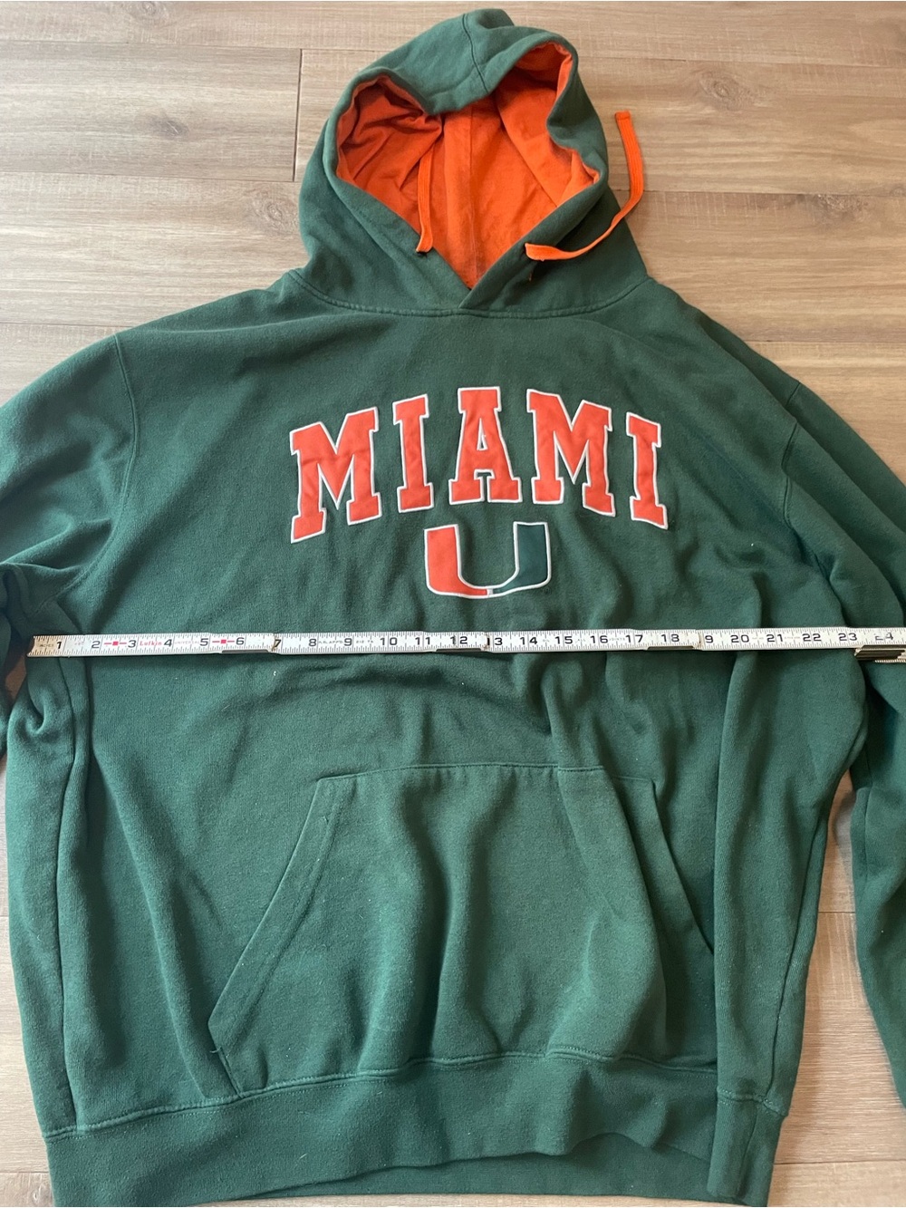 Colosseum Miami Hurricanes Hoodie Adult XL Green NCAA Pullover College Football - Picture 3 of 5